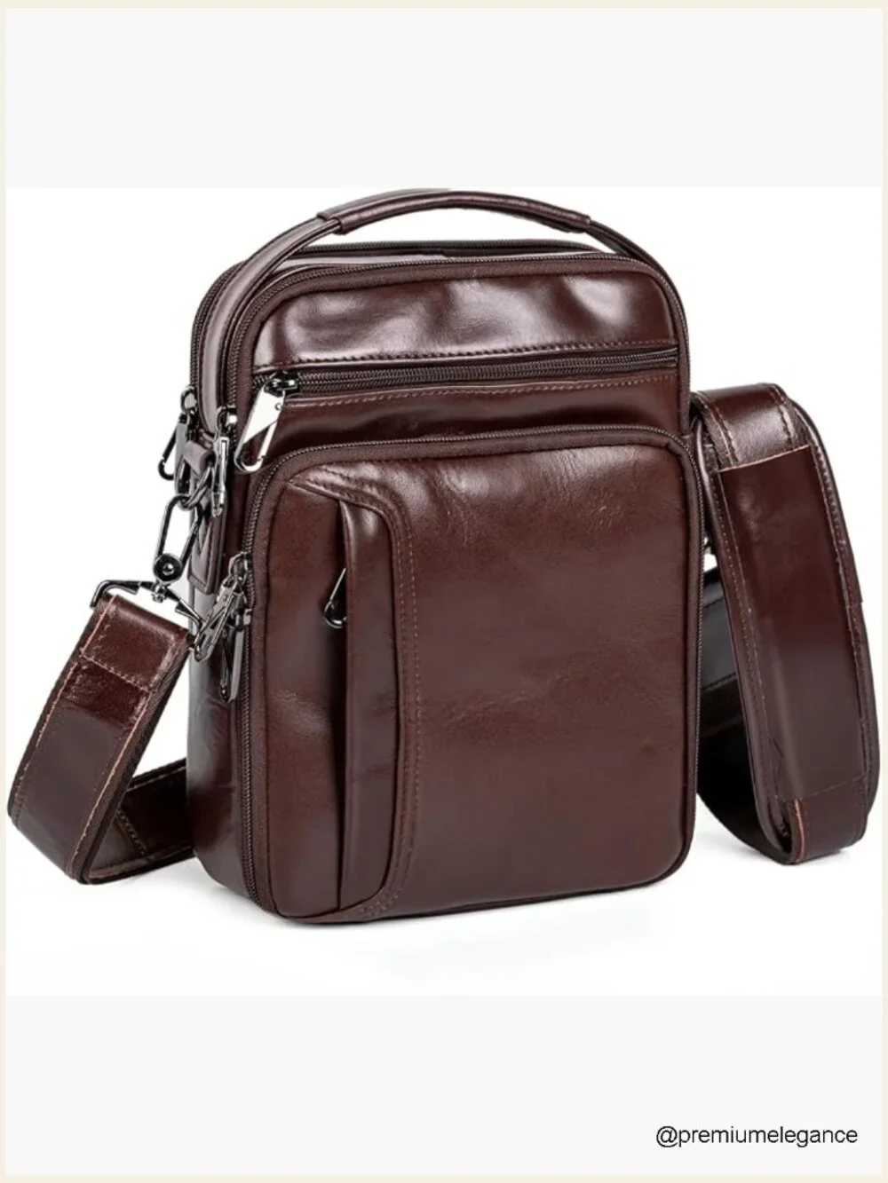 Genuine Leather Crossbody Messenger Bag Travel Shoulder Bag